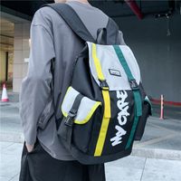 Men's Letter Solid Color Oxford Cloth Zipper Functional Backpack School Backpack main image 4