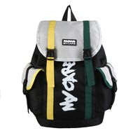 Men's Letter Solid Color Oxford Cloth Zipper Functional Backpack School Backpack sku image 1