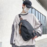 Men's Solid Color Canvas Zipper Fanny Pack main image 1