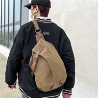 Men's Solid Color Canvas Zipper Fanny Pack main image 3