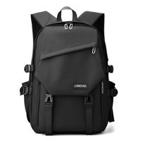 Men's Solid Color Derm Zipper Functional Backpack School Backpack main image 2