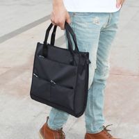 Hommes Couleur Unie Nylon Fermeture Éclair Sac À Main main image 3