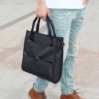 Men's Solid Color Nylon Zipper Handbag main image 3