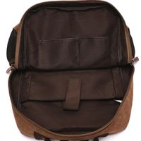 Men's Solid Color Canvas Zipper Functional Backpack Laptop Backpack main image 4