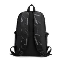 Hombres Letra Tela Oxford Cremallera Mochila Funcional Mochila Escolar main image 6