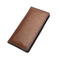 Men's Solid Color Pu Leather Open Small Wallets Long Wallets sku image 7