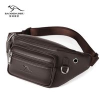 Men's Solid Color Pu Leather Zipper Fanny Pack sku image 6