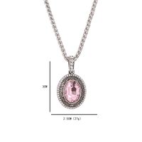 Sweet Geometric Oval Silver Plated Zircon Alloy Wholesale Pendant Necklace main image 2