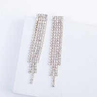 1 Paire Vêtement De Rue Géométrique Placage Incruster Métal Strass Boucles D'oreilles sku image 1