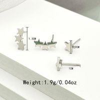 2 Pairs Cute Simple Style Star Polishing 304 Stainless Steel Ear Studs main image 4
