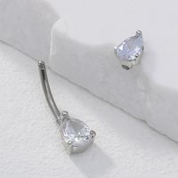 Simple Style Solid Color Stainless Steel Copper Inlay Zircon Belly Ring main image 4