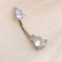 Simple Style Solid Color Stainless Steel Copper Inlay Zircon Belly Ring main image 1