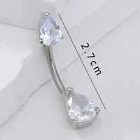Simple Style Solid Color Stainless Steel Copper Inlay Zircon Belly Ring main image 3