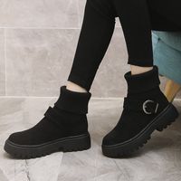 Women's British Style Solid Color Round Toe Martin Boots main image 2