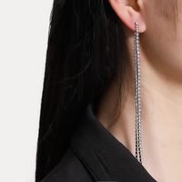 1 Pair Modern Style Korean Style Solid Color Plating Rhinestone Drop Earrings main image 2