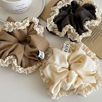 Vintage Style Color Block Cloth Pleated Hair Tie main image 4