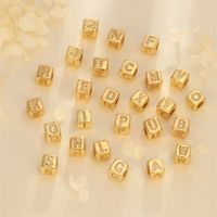 Simple Style Letter Copper Plating Inlay Zircon 18k Gold Plated Charms main image 1