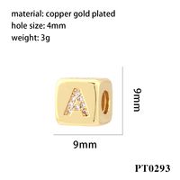 Simple Style Letter Copper Plating Inlay Zircon 18k Gold Plated Charms main image 3