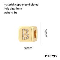 Simple Style Letter Copper Plating Inlay Zircon 18k Gold Plated Charms main image 2