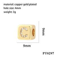 Simple Style Letter Copper Plating Inlay Zircon 18k Gold Plated Charms sku image 2