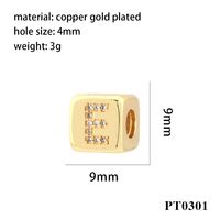 Simple Style Letter Copper Plating Inlay Zircon 18k Gold Plated Charms sku image 4