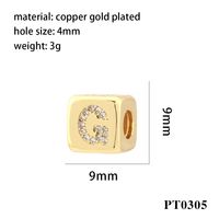 Simple Style Letter Copper Plating Inlay Zircon 18k Gold Plated Charms sku image 6