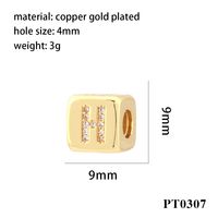 Simple Style Letter Copper Plating Inlay Zircon 18k Gold Plated Charms main image 10