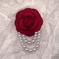 Elegant Camellia Imitation Pearl Unisex Brooches main image 5