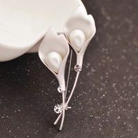 Fashion Flower Alloy Plating Inlay Artificial Gemstones Pearl Women's Brooches sku image 31
