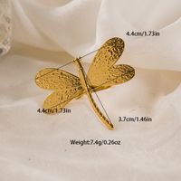 304 Stainless Steel 14K Gold Plated Casual Modern Style Streetwear Plating Inlay Flower Dragonfly Turquoise Zircon Open Rings main image 8