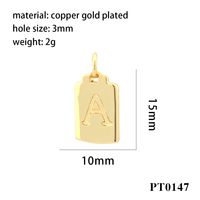 Simple Style Letter Copper Plating 18k Gold Plated Charms main image 3