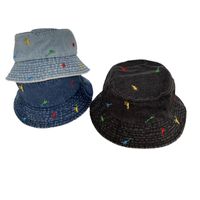 Women's Cute Basic Dinosaur Embroidery Wide Eaves Bucket Hat main image 5