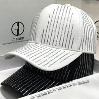 Women's Basic Simple Style Solid Color Rhinestone Curved Eaves Baseball Cap main image 4