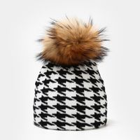 Women's Basic Retro Cow Pattern Leopard Pom Poms Eaveless Wool Cap sku image 5