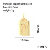 Simple Style Letter Copper Plating 18k Gold Plated Charms sku image 16