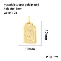 Simple Style Letter Copper Plating 18k Gold Plated Charms sku image 17