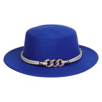 Women's Elegant Lady Simple Style Solid Color Chain Wide Eaves Fedora Hat sku image 3
