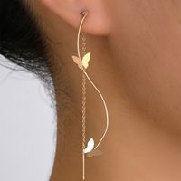 A Pair Of New Ins Fashion Jewelry S Shape Design Simple Tassel Earrings sku image 11