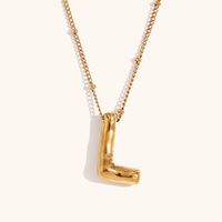 Ig Style Simple Style Letter Stainless Steel Plating 18k Gold Plated Pendant Necklace sku image 12