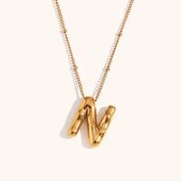 Ig Style Simple Style Letter Stainless Steel Plating 18k Gold Plated Pendant Necklace sku image 20