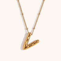 Ig Style Simple Style Letter Stainless Steel Plating 18k Gold Plated Pendant Necklace sku image 22