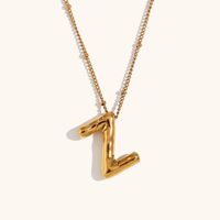 Ig Style Simple Style Letter Stainless Steel Plating 18k Gold Plated Pendant Necklace sku image 10