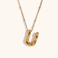 Ig Style Simple Style Letter Stainless Steel Plating 18k Gold Plated Pendant Necklace sku image 21