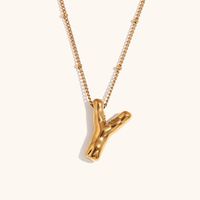 Ig Style Simple Style Letter Stainless Steel Plating 18k Gold Plated Pendant Necklace sku image 25