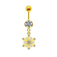 Elegant Cute Classic Style Animal Butterfly Snowflake Stainless Steel Alloy Rhinestone Inlay Zircon White Gold Plated Belly Ring sku image 2