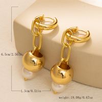 1 Pair Elegant Retro Round Plating Imitation Pearl Alloy Drop Earrings main image 2