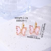 1 Pair Sweet Butterfly Plating Inlay Copper Zircon Gold Plated Earrings sku image 10
