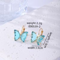 1 Pair Sweet Butterfly Plating Inlay Copper Zircon Gold Plated Earrings sku image 1