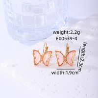 1 Pair Sweet Butterfly Plating Inlay Copper Zircon Gold Plated Earrings sku image 2