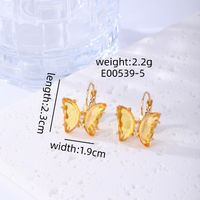 1 Pair Sweet Butterfly Plating Inlay Copper Zircon Gold Plated Earrings sku image 3